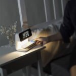 Creative 3 In 1 Bedside Lamp Wireless Charging LCD Screen Alarm Clock  Wireless Phone Charger - Image 10
