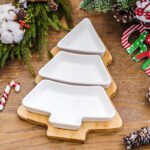 4Pcs Christmas Tree Ceramic Plates - Image 3