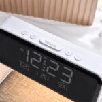 Creative 3 In 1 Bedside Lamp Wireless Charging LCD Screen Alarm Clock  Wireless Phone Charger - Image 9