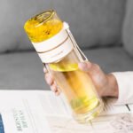 Glass Water Bottle With Tea Infuser Filter Tea Separation Double Wall Glass Bottle Leakproof Water Bottle - Image 7