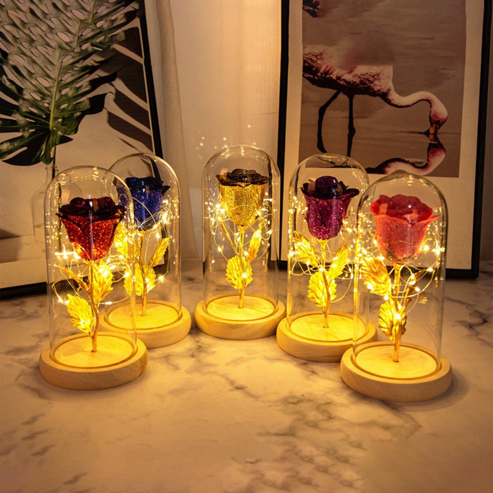 620da536-6a90-4ac9-b8e8-d4eada6b8e9d.jpg Valentines Day Gift For Girlfriend Eternal Rose Flowers LED Light In Glass Cover Day Wedding Decoration Favors Mother Day Female Gift Gift - Image 1