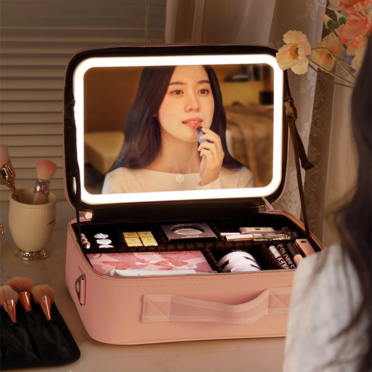 6510ded1-46f1-4656-8ee5-c3ffc32f4c23.jpg Smart LED Cosmetic Case With Mirror Cosmetic Bag Large Capacity Fashion Portable Storage Bag Travel Makeup Bags - Image 1