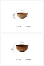 Wooden Bowl Japanese Style Wood Rice Soup Bowl Salad Bowl Food Container Large Small Bowl for Kids Tableware Wooden Utensils - Image 10