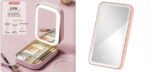 Makeup Storage Box With LED Light Mirror Portable Travel Makeup Cosmetics Storage Box Touch Light Storage Organizer - Image 8