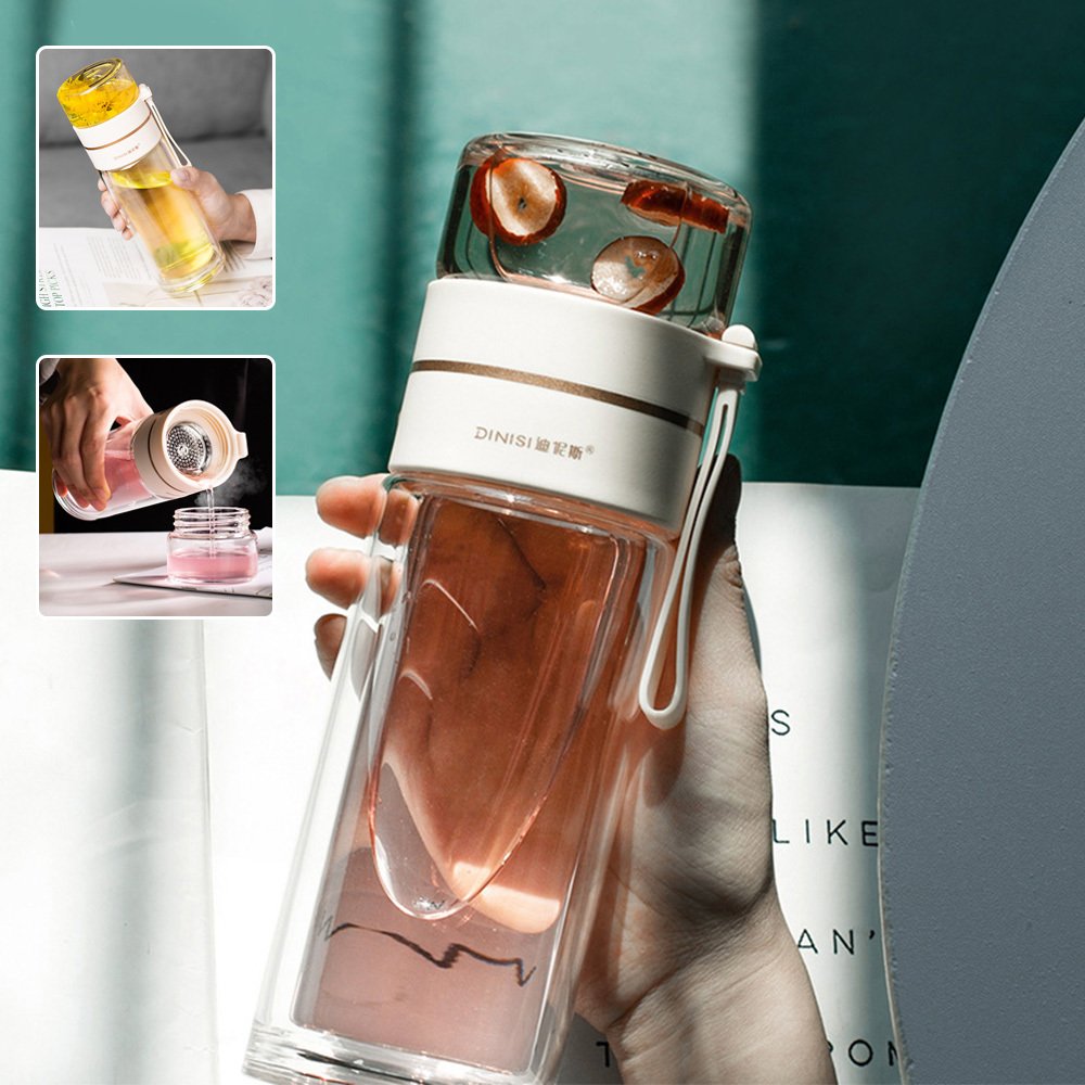 a65f95a1-6884-4734-a5e2-6661ee4153c4.jpg Glass Water Bottle With Tea Infuser Filter Tea Separation Double Wall Glass Bottle Leakproof Water Bottle - Image 1
