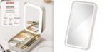 Makeup Storage Box With LED Light Mirror Portable Travel Makeup Cosmetics Storage Box Touch Light Storage Organizer - Image 3