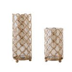 Hollow Out Glass Vases Golden Flower Arrangement Metal - Image 5